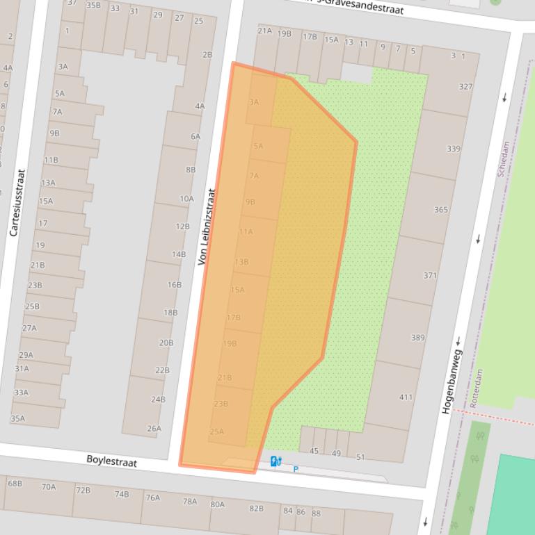 Kaart van postcodegebied 3112XN.