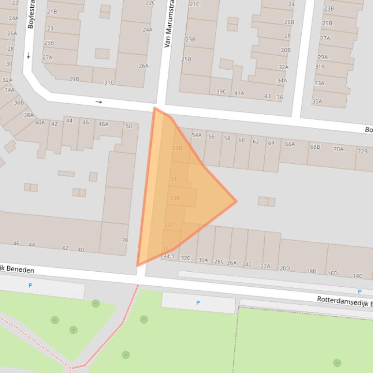 Kaart van postcodegebied 3112XT.