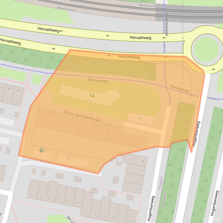 Kaart van postcodegebied 3112ZH.