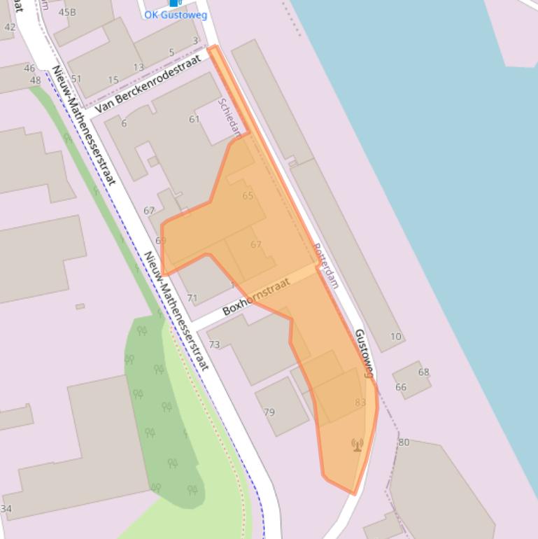 Kaart van postcodegebied 3113AC.