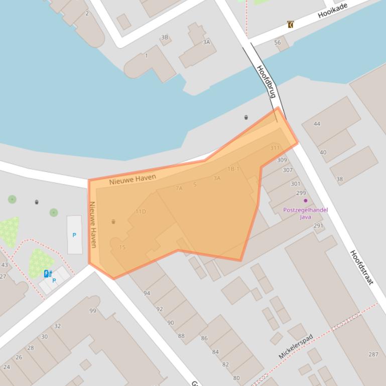 Kaart van postcodegebied 3114AA.