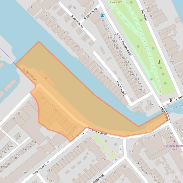 Kaart van postcodegebied 3114AB.