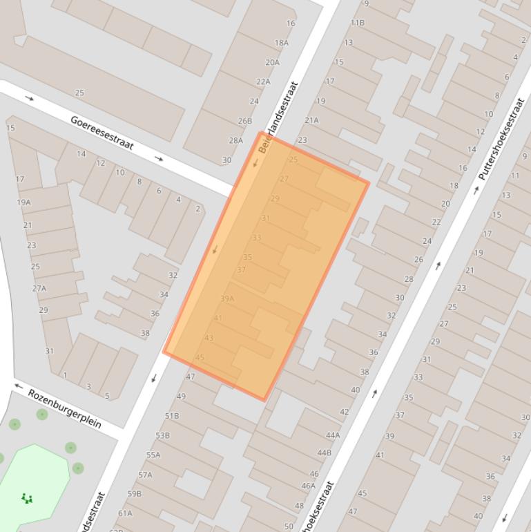 Kaart van postcodegebied 3114BB.