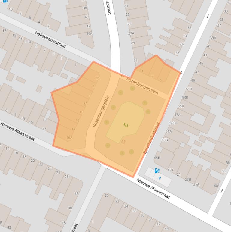 Kaart van postcodegebied 3114BN.