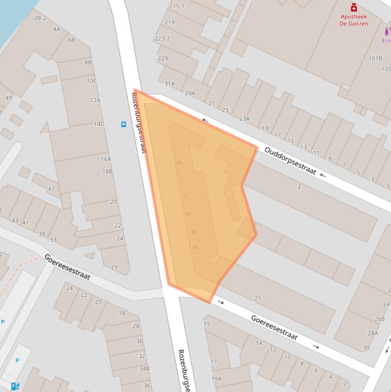 Kaart van postcodegebied 3114BP.