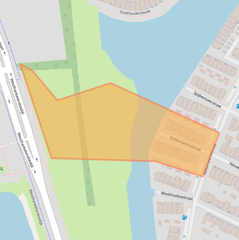 Kaart van postcodegebied 3114BX.
