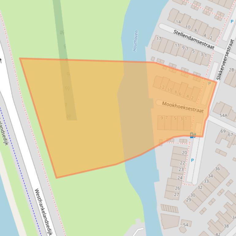 Kaart van postcodegebied 3114BZ.