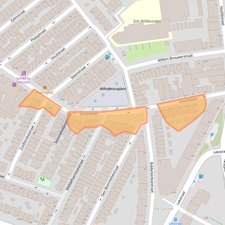 Kaart van postcodegebied 3114CA.