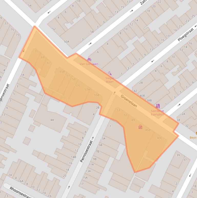 Kaart van postcodegebied 3114CB.