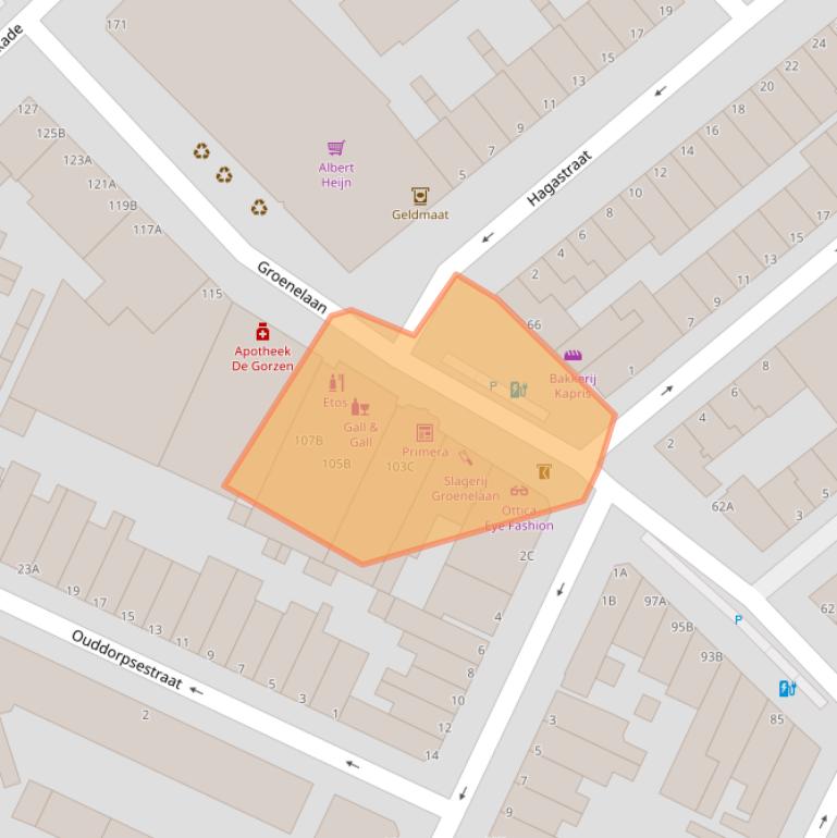 Kaart van postcodegebied 3114CD.