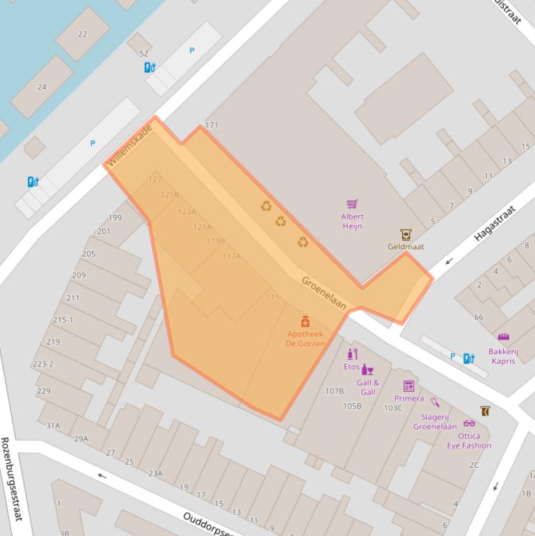 Kaart van postcodegebied 3114CE.