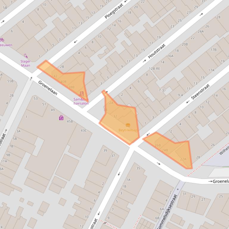 Kaart van postcodegebied 3114CH.