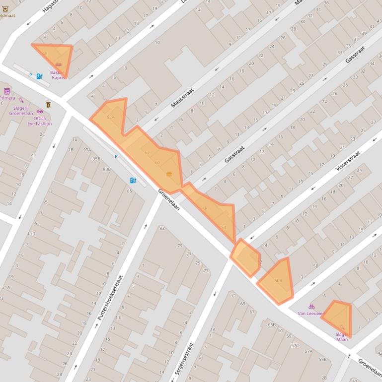 Kaart van postcodegebied 3114CJ.