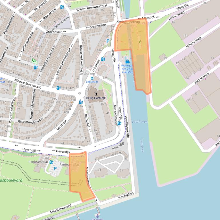 Kaart van postcodegebied 3114EA.