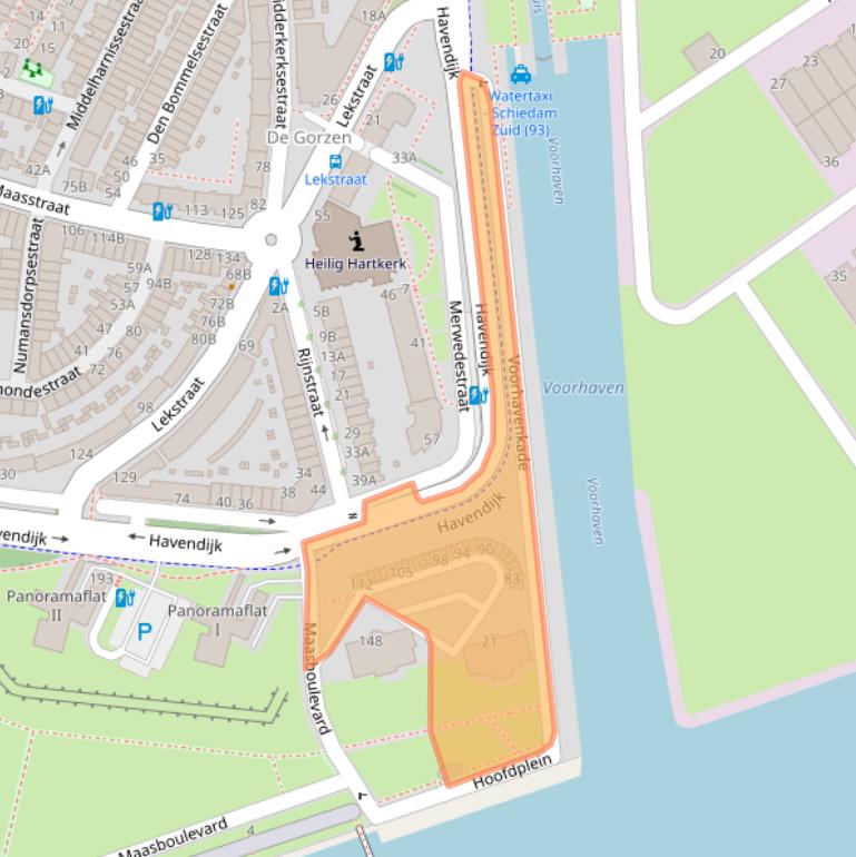 Kaart van postcodegebied 3114HC.