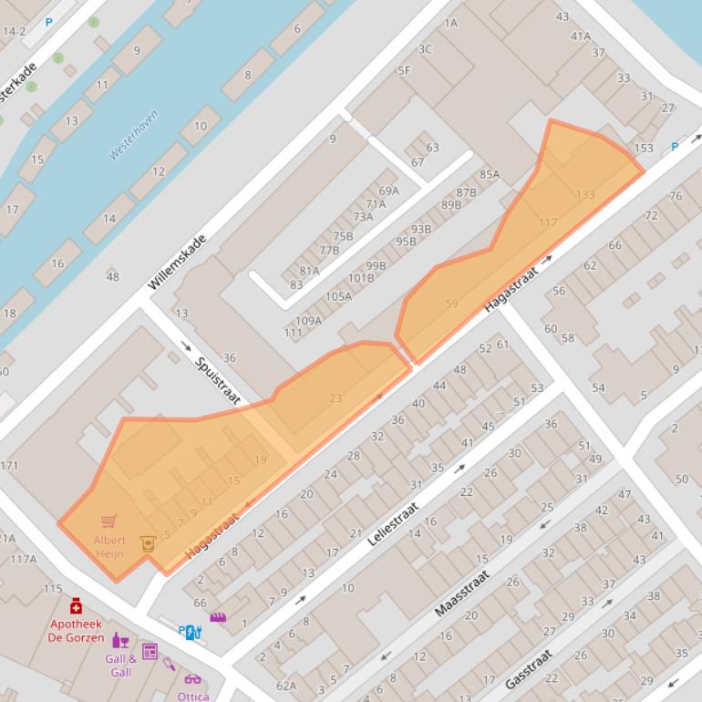 Kaart van postcodegebied 3114NC.