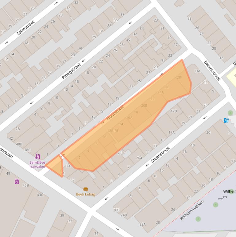 Kaart van postcodegebied 3114NH.