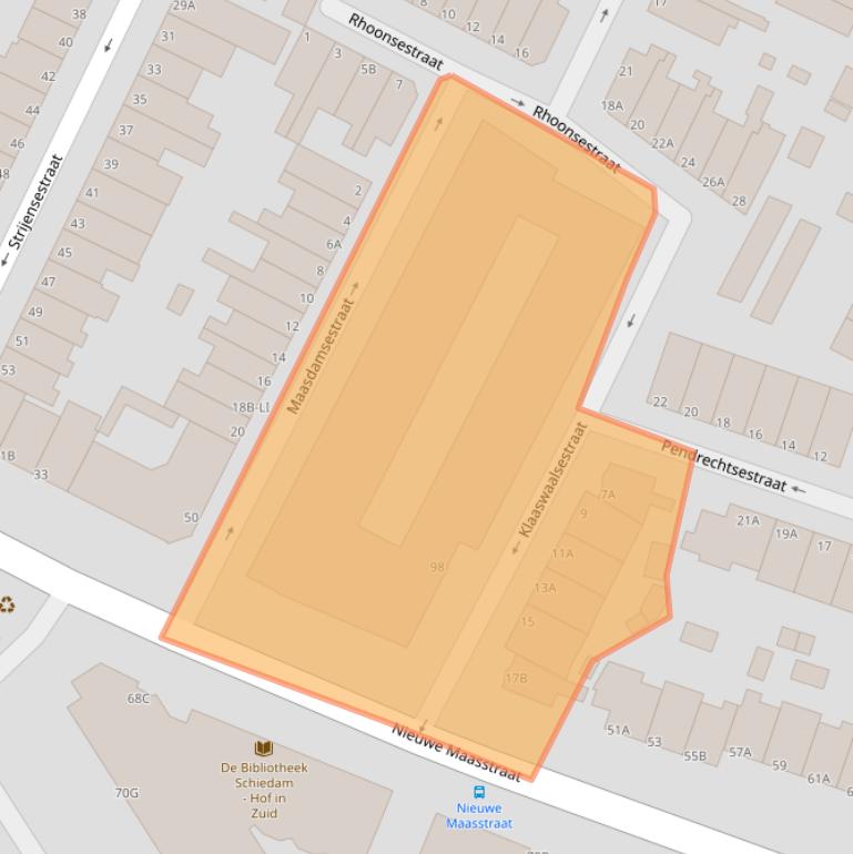 Kaart van postcodegebied 3114PB.