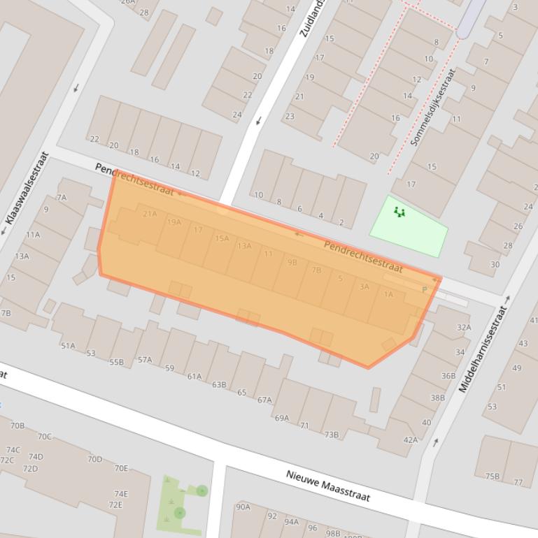 Kaart van postcodegebied 3114PD.