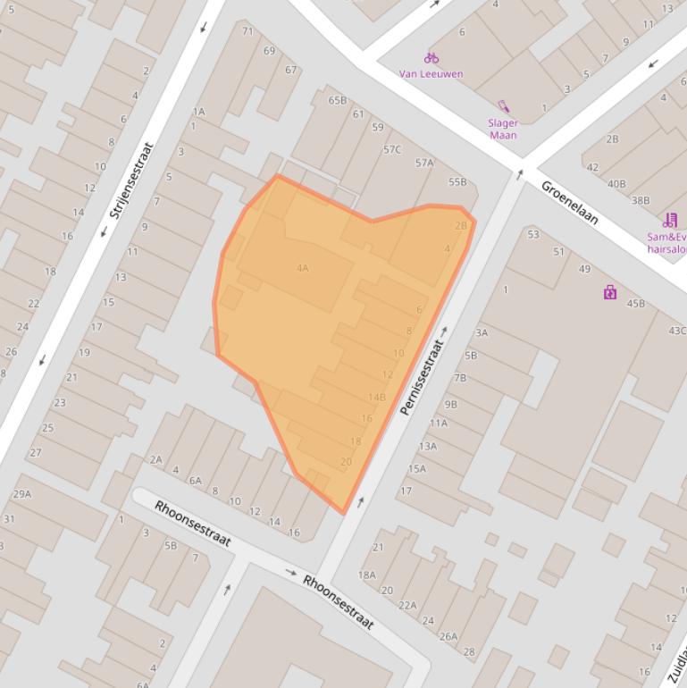 Kaart van postcodegebied 3114PH.