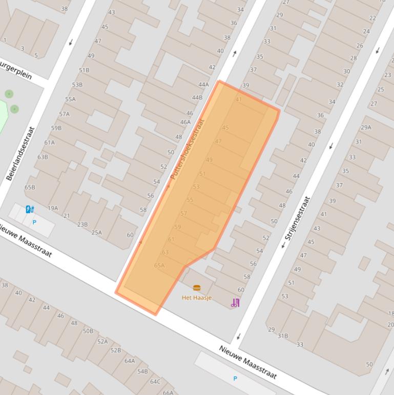 Kaart van postcodegebied 3114PK.