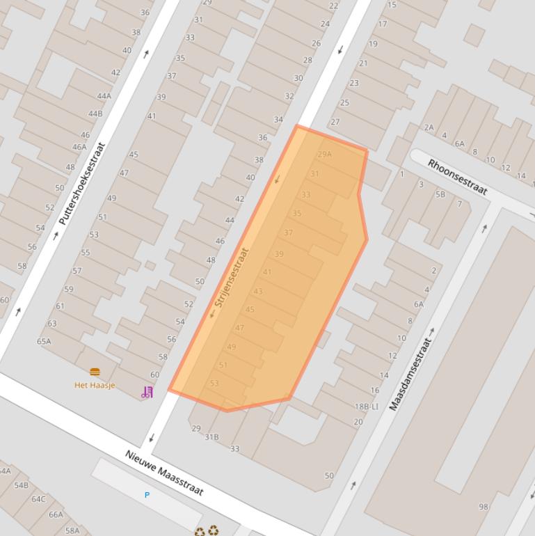 Kaart van postcodegebied 3114PT.