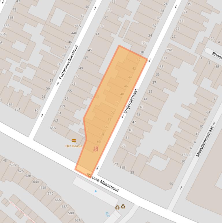 Kaart van postcodegebied 3114PW.