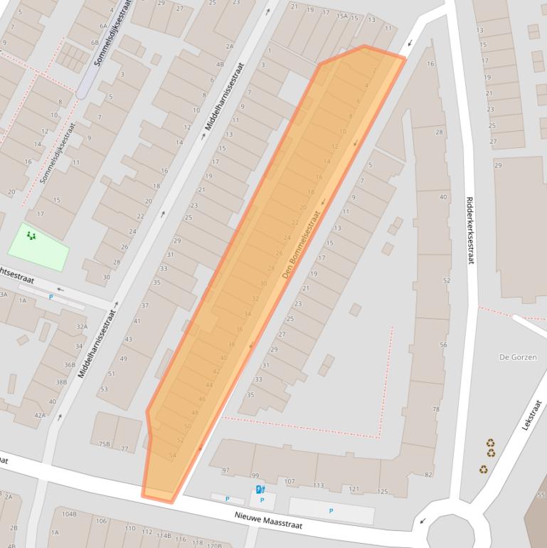 Kaart van postcodegebied 3114RB.