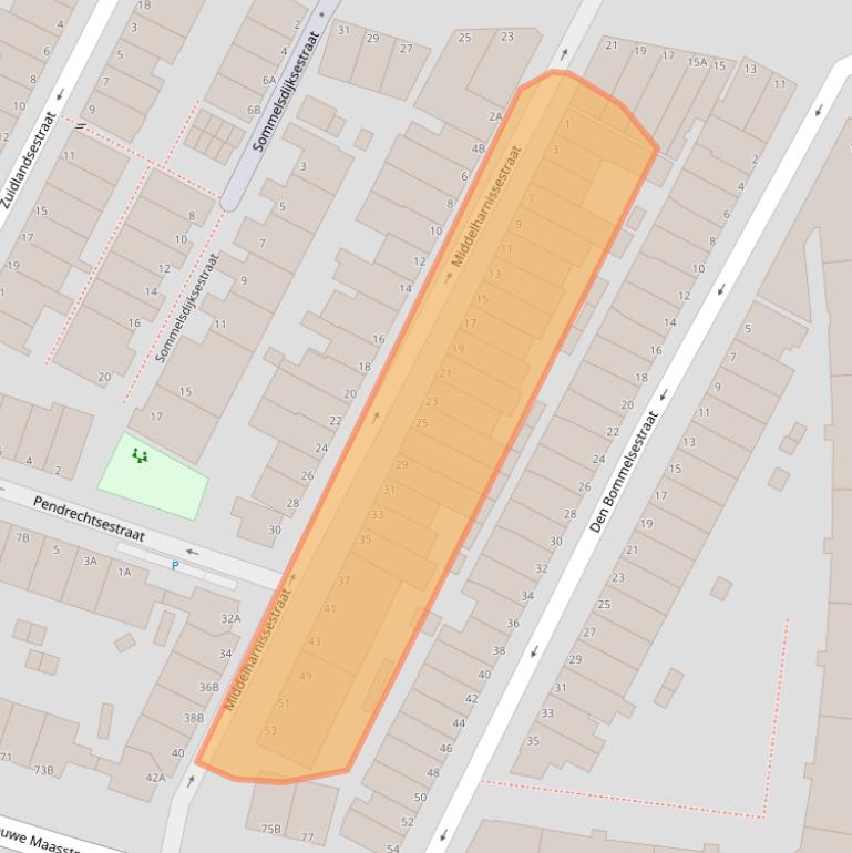 Kaart van postcodegebied 3114RC.