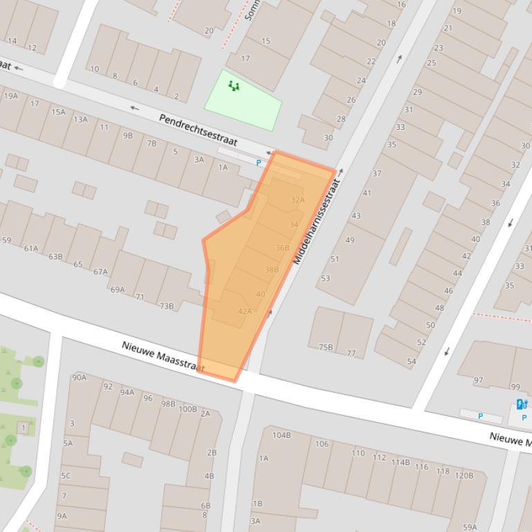 Kaart van postcodegebied 3114RE.