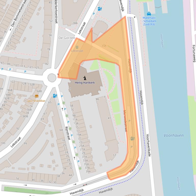 Kaart van postcodegebied 3114SC.