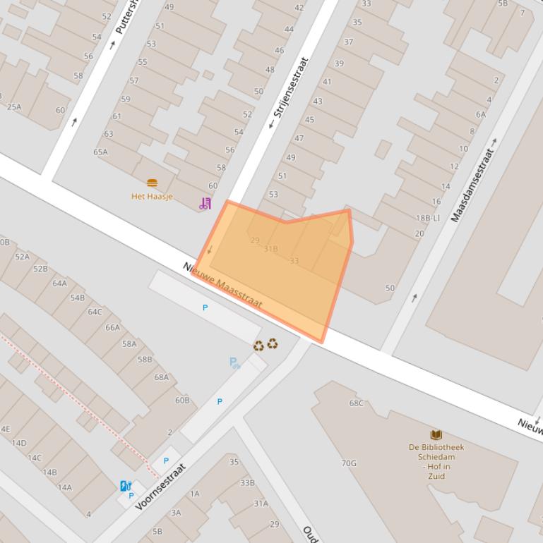 Kaart van postcodegebied 3114TC.