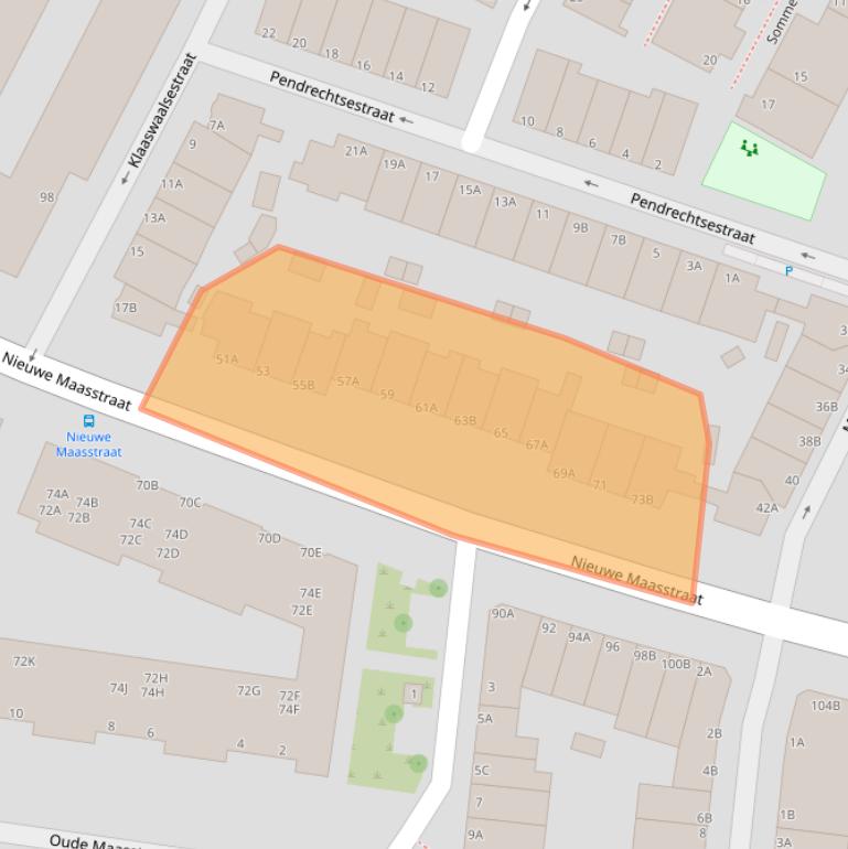 Kaart van postcodegebied 3114TE.