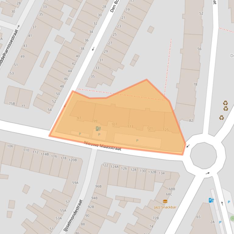 Kaart van postcodegebied 3114TH.