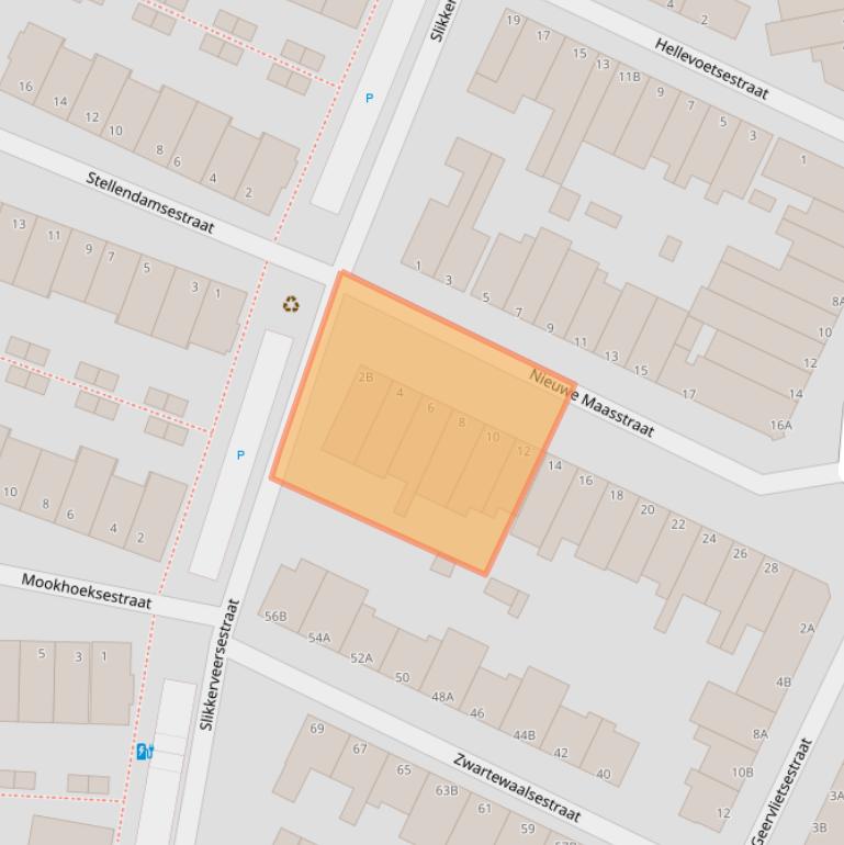 Kaart van postcodegebied 3114TJ.