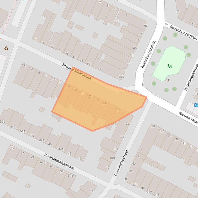 Kaart van postcodegebied 3114TK.