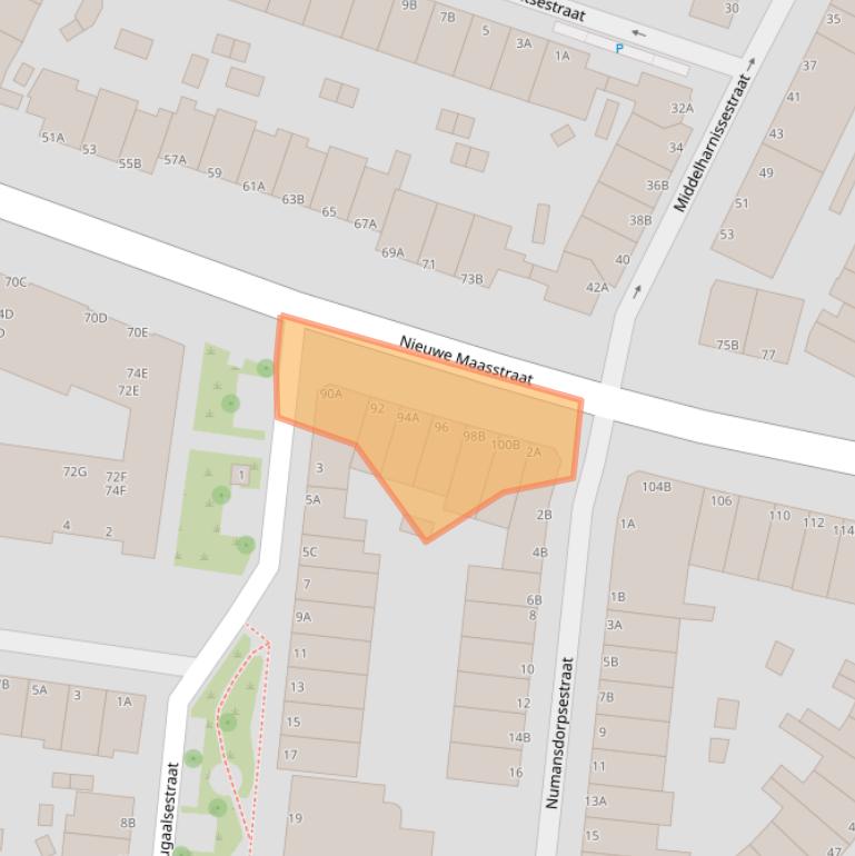 Kaart van postcodegebied 3114TP.