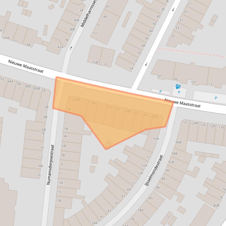 Kaart van postcodegebied 3114TR.