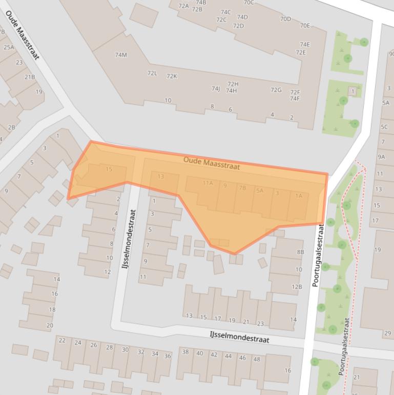 Kaart van postcodegebied 3114TT.