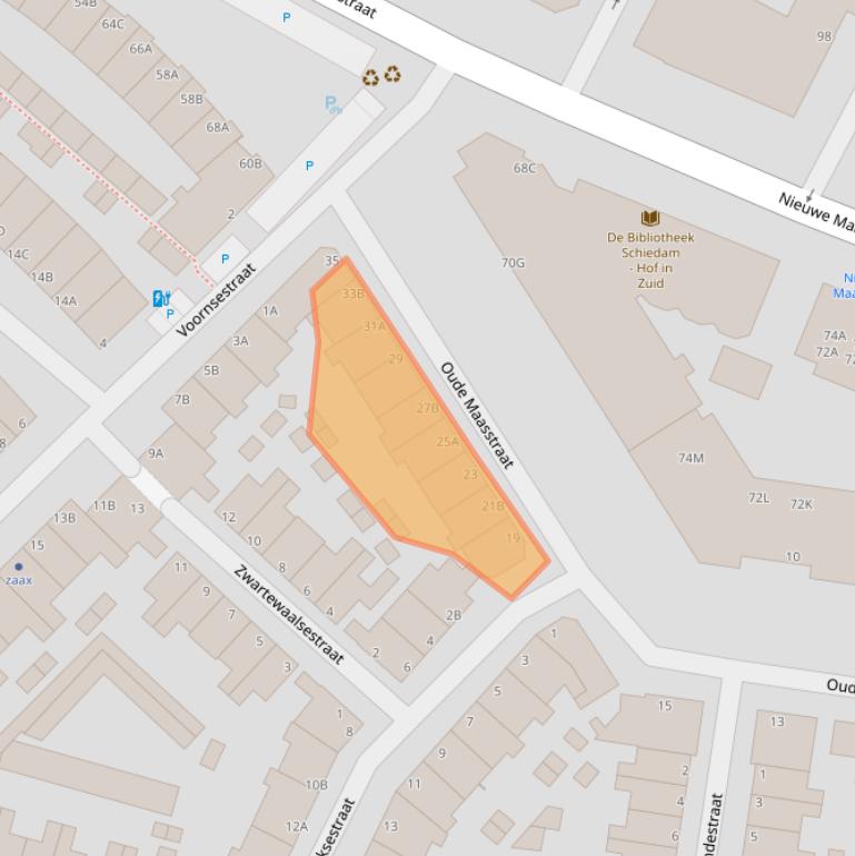 Kaart van postcodegebied 3114TV.