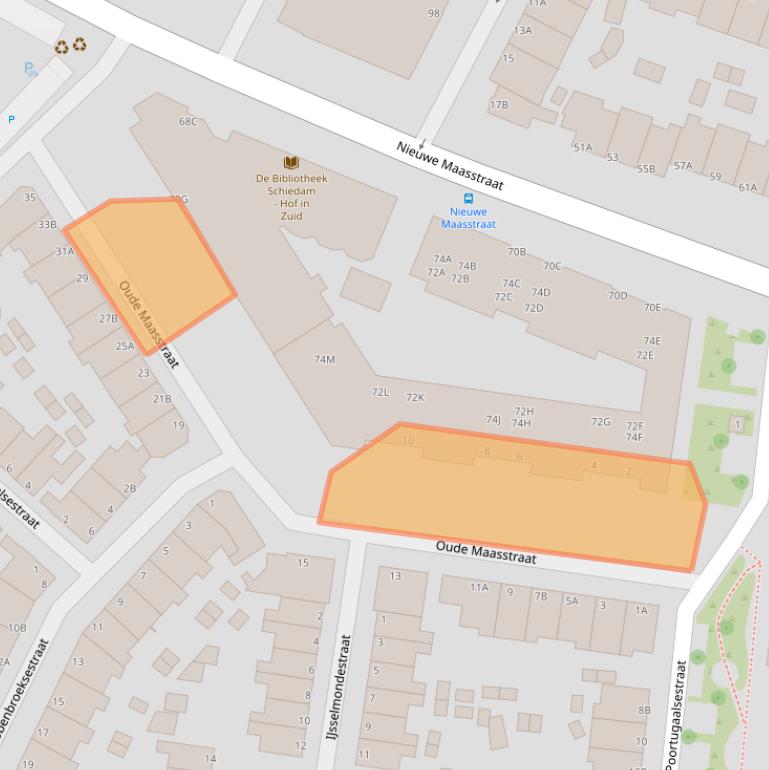 Kaart van postcodegebied 3114TW.