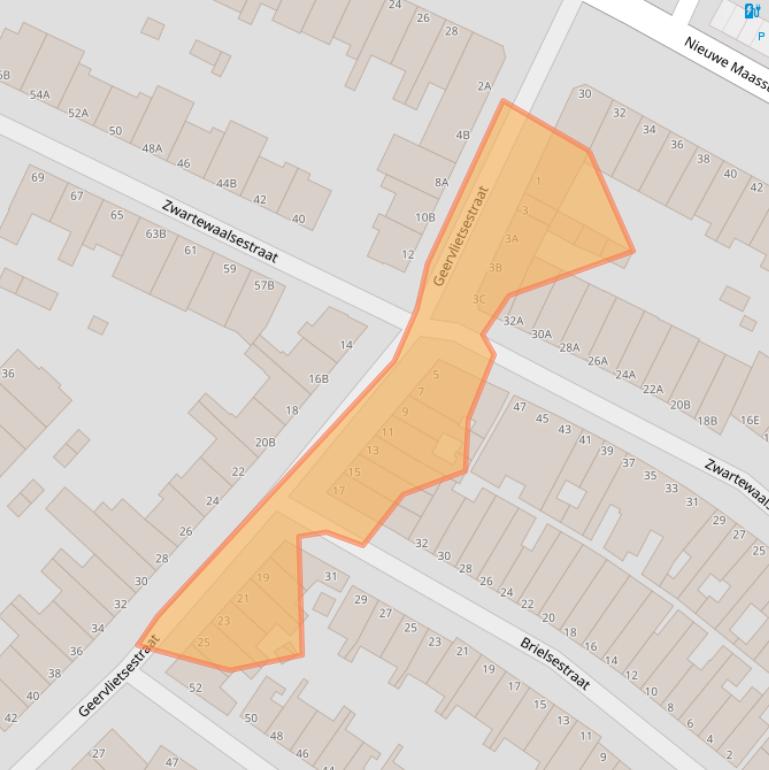 Kaart van postcodegebied 3114VC.