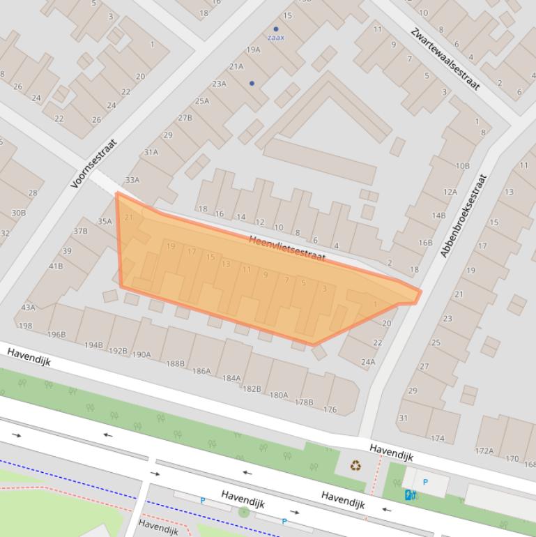 Kaart van postcodegebied 3114VJ.