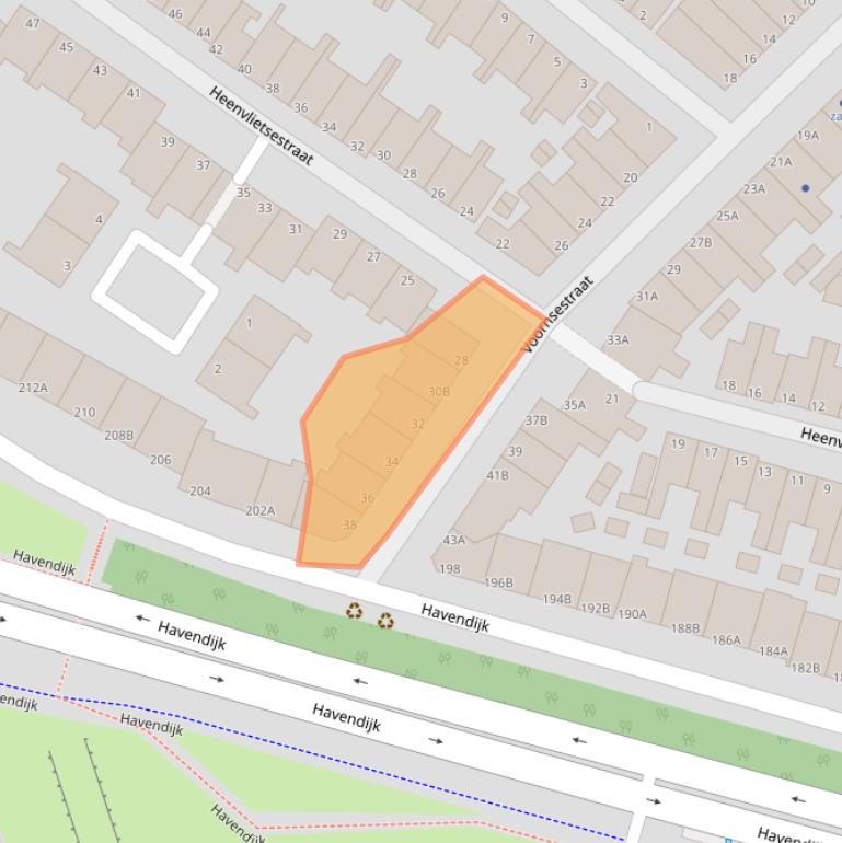 Kaart van postcodegebied 3114VV.