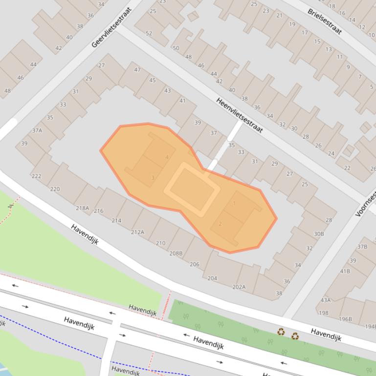 Kaart van postcodegebied 3114VW.