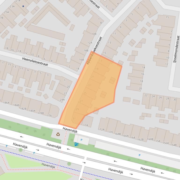 Kaart van postcodegebied 3114XB.