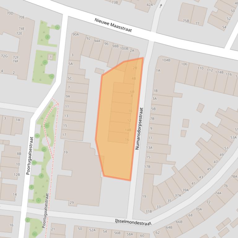 Kaart van postcodegebied 3114XG.