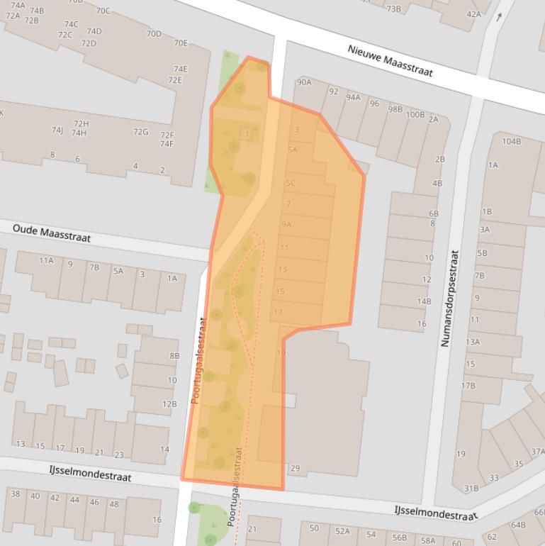 Kaart van postcodegebied 3114XH.