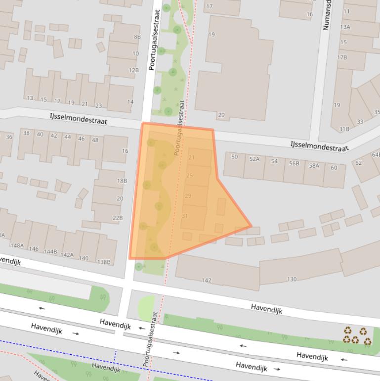 Kaart van postcodegebied 3114XJ.