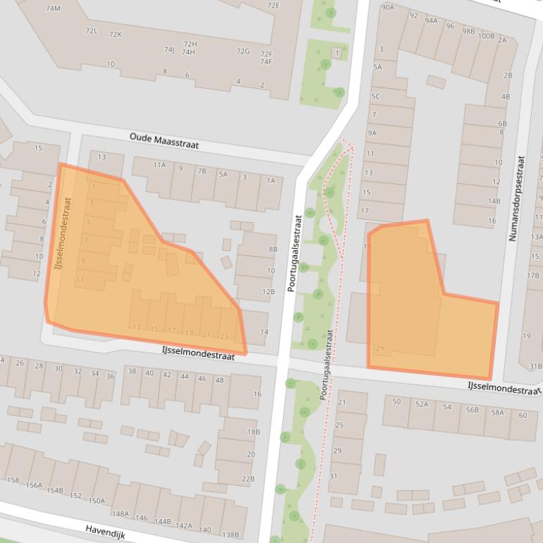 Kaart van postcodegebied 3114XL.
